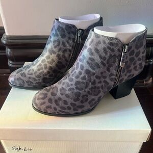 NWT Style & Co. Leopard Print Ankle Boots